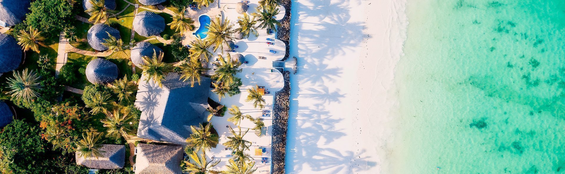 Oversigtsbillede fra strand på Zanzibar