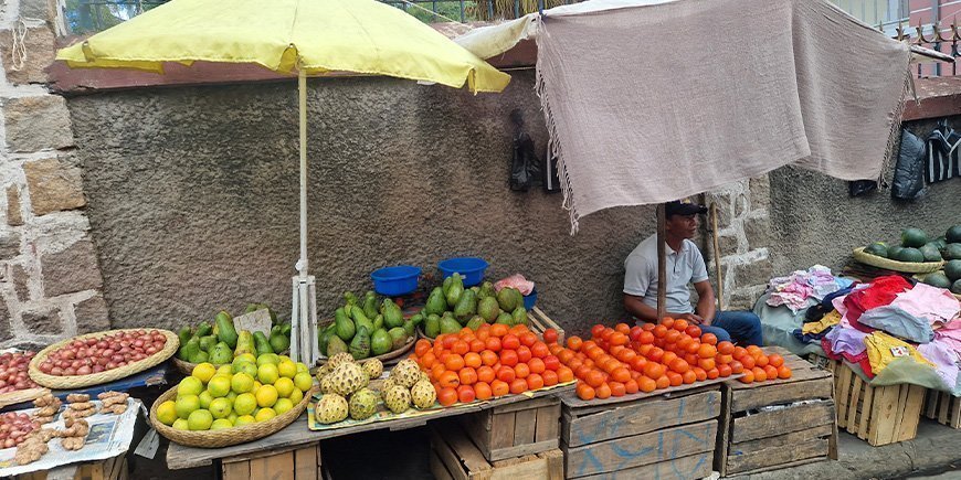 Gademarked i Tana, hovedstaden i Madagaskar