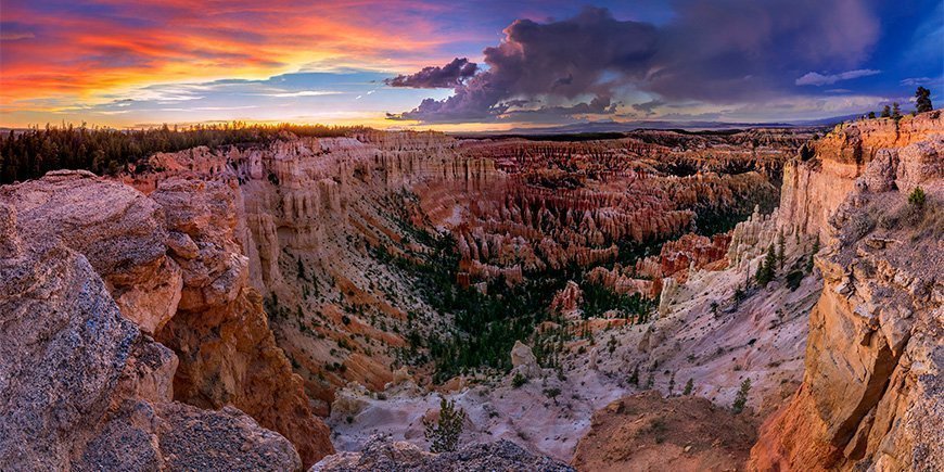 Solnedgang ved Bryce Canyon i USA