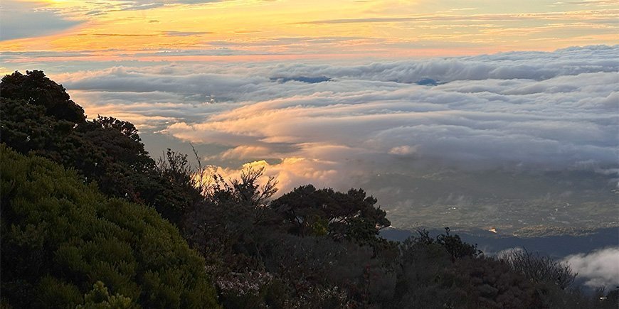 Solnedgang ved Mount Kinabalu