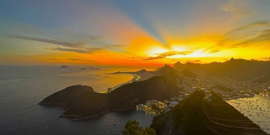 Solnedgang over Rio fra Pão de Açúcar