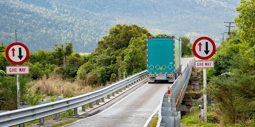 Ensporet vej i New Zealand