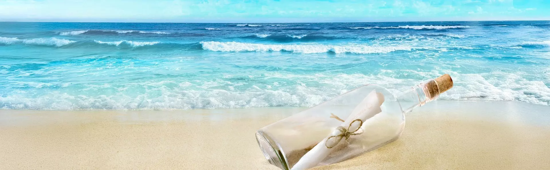 Flaskepost i vandkanten